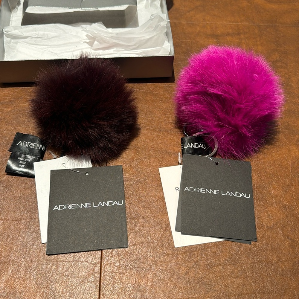 ADRIENNE LANDAU REAL FUR PURSE CHARMS-NWT